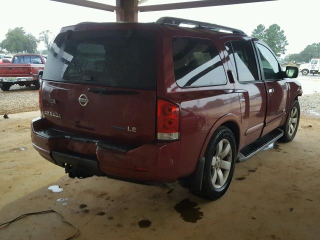 5N1BA08D38N627654 - 2008 NISSAN ARMADA SE RED photo 4