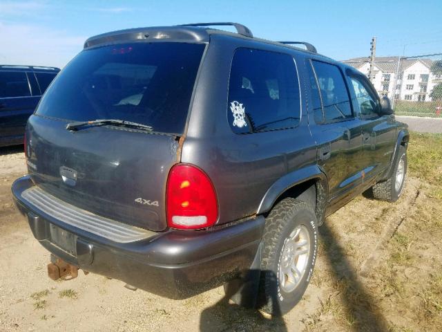 1B4HS28N41F589655 - 2001 DODGE DURANGO GRAY photo 4