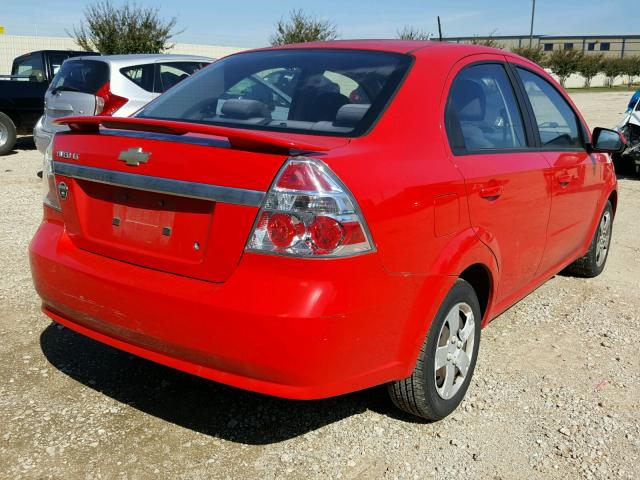 KL1TD56EX9B399204 - 2009 CHEVROLET AVEO LS RED photo 4