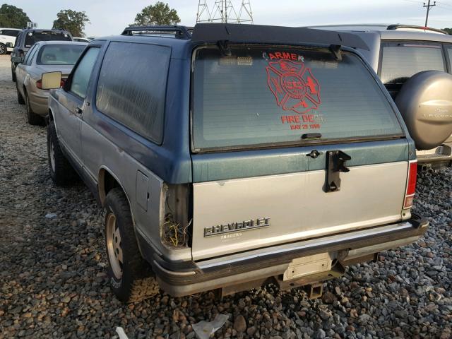 1GNCT18Z8M8282044 - 1991 CHEVROLET BLAZER S10 BLUE photo 3