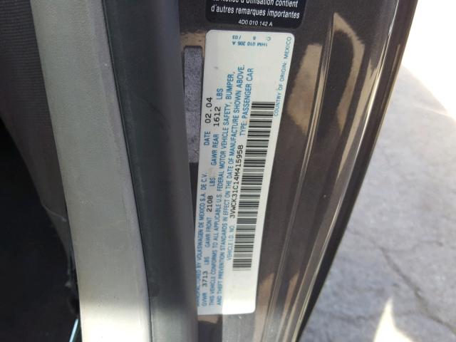 3VWCK31C14M415958 - 2004 VOLKSWAGEN NEW BEETLE 灰色 照片 10