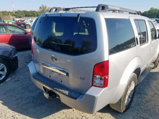 5N1AR18W76C622591 - 2006 NISSAN PATHFINDER SILVER photo 4