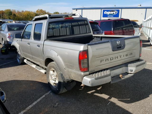 1N6ED27T51C338643 - 2001 NISSAN FRONTIER C SILVER photo 3