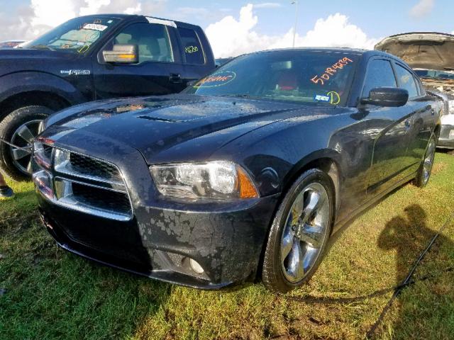 2C3CDXHG2EH363483 - 2014 DODGE CHARGER SX BLACK photo 2