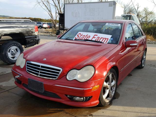 WDBRF52H76F752546 - 2006 MERCEDES-BENZ C GENERATI RED photo 2