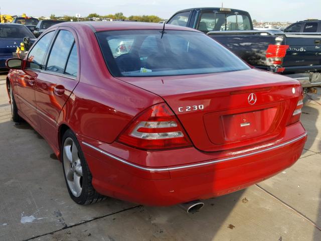 WDBRF52H76F752546 - 2006 MERCEDES-BENZ C GENERATI RED photo 3