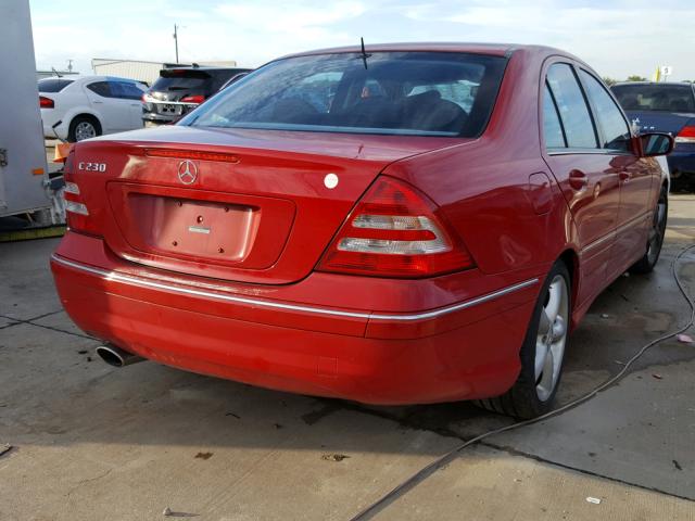 WDBRF52H76F752546 - 2006 MERCEDES-BENZ C GENERATI RED photo 4