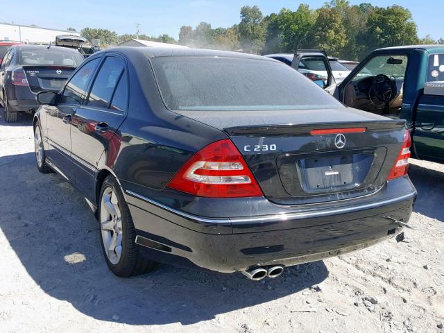 WDBRF52H67E028001 - 2007 MERCEDES-BENZ C 230 BLACK photo 3