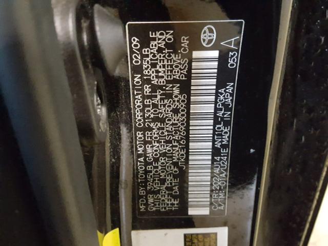 JTKDE167690300905 - 2009 TOYOTA SCION TC 黑色 照片 10