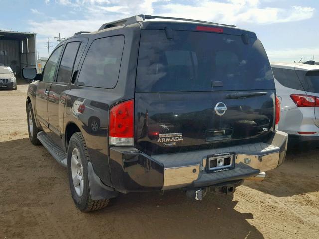 5N1AA08B24N745411 - 2004 NISSAN ARMADA SE BLACK photo 3