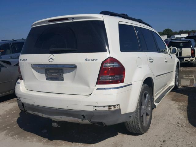 4JGBF71E17A163752 - 2007 MERCEDES-BENZ GL 450 4MA WHITE photo 4