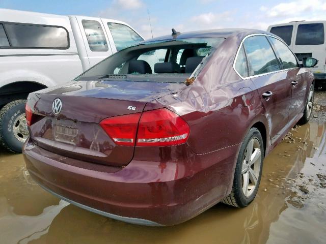 1VWBH7A31CC022222 - 2012 VOLKSWAGEN PASSAT SE PURPLE photo 4