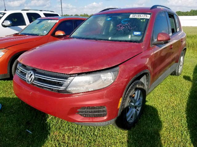 WVGAV7AX7FW064662 - 2015 VOLKSWAGEN TIGUAN S BURGUNDY photo 2