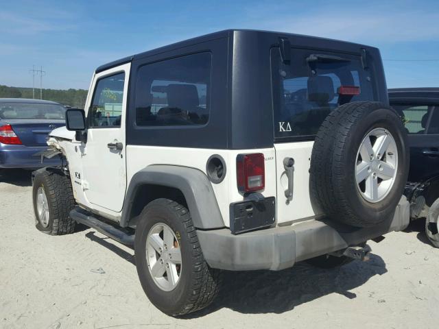 1J4FA24167L202933 - 2007 JEEP WRANGLER X WHITE photo 3