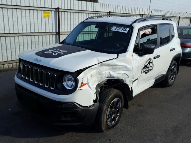 ZACCJBAB3HPG21535 - 2017 JEEP RENEGADE S WHITE photo 2