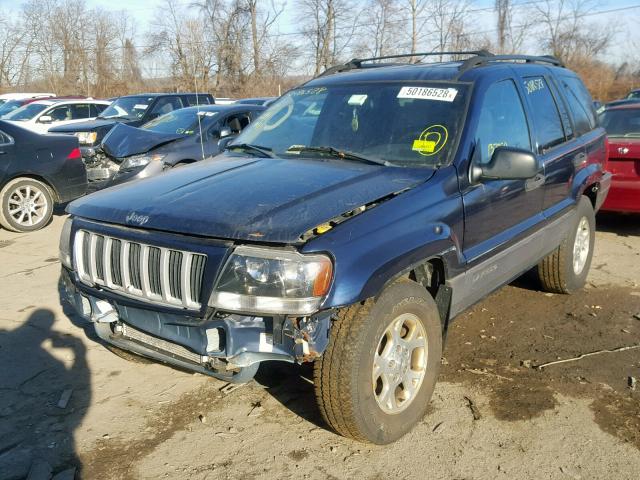 1J4GW48N24C342083 - 2004 JEEP GRAND CHER BLUE photo 2