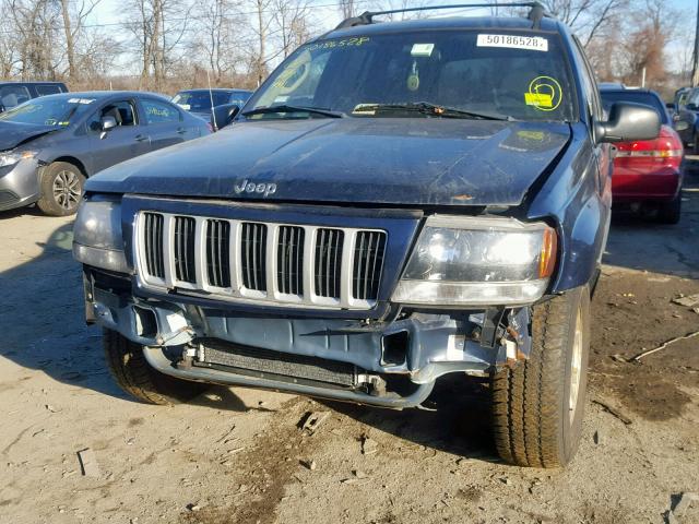 1J4GW48N24C342083 - 2004 JEEP GRAND CHER BLUE photo 9