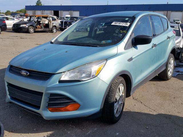 1FMCU0F72DUC84389 - 2013 FORD ESCAPE S TEAL photo 2