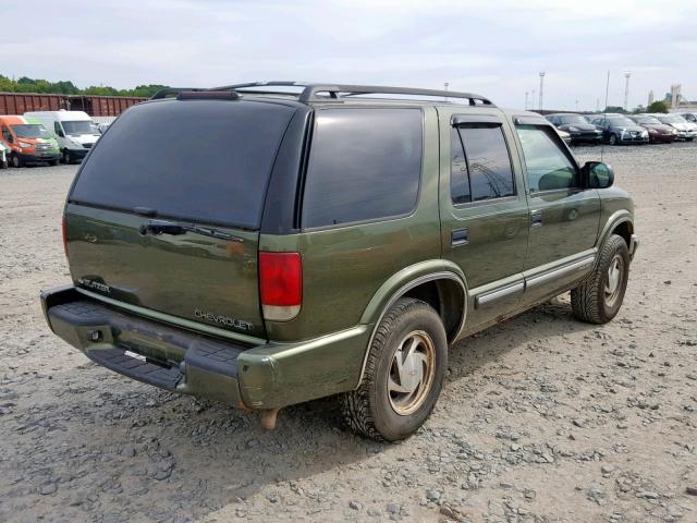 1GNDT13W31K206201 - 2001 CHEVROLET BLAZER GREEN photo 4