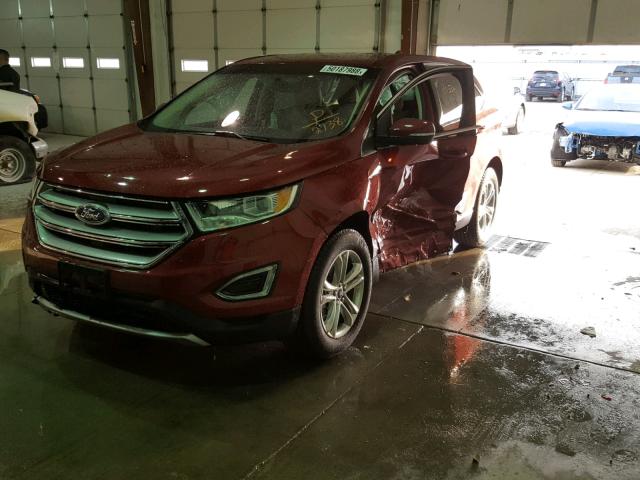 2FMPK3J96GBB72738 - 2016 FORD EDGE SEL RED photo 2