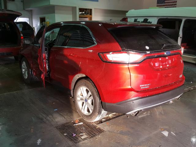 2FMPK3J96GBB72738 - 2016 FORD EDGE SEL RED photo 3