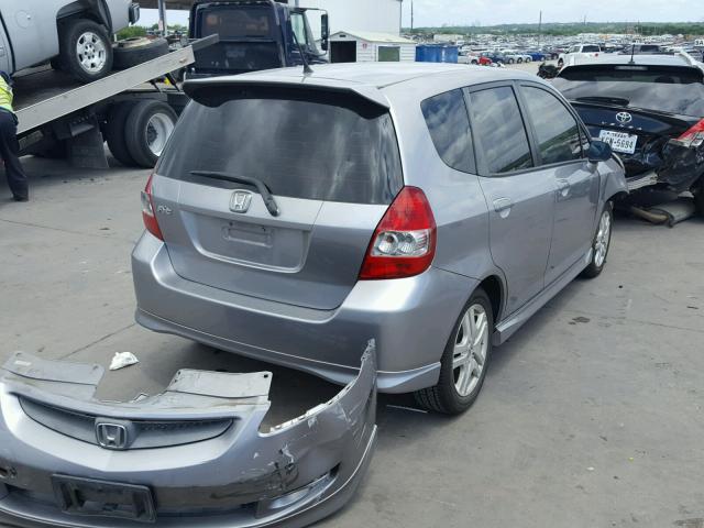 JHMGD38608S019823 - 2008 HONDA FIT SPORT GRAY photo 4