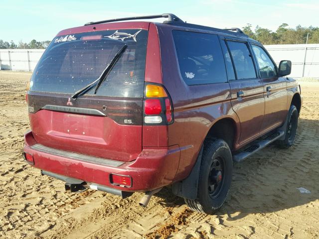 JA4LS21H4YP054678 - 2000 MITSUBISHI MONTERO SP MAROON photo 4