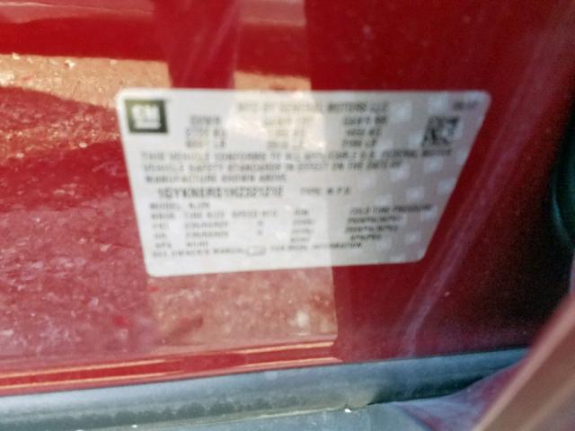 1GYKNERS1HZ321218 - 2017 CADILLAC XT5 PREMIU BURGUNDY photo 10