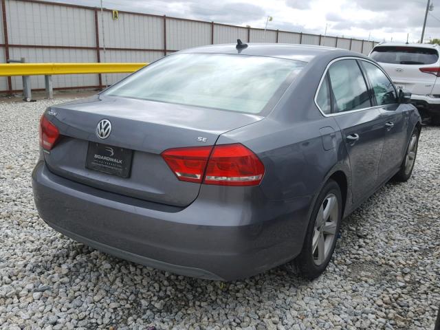 1VWBH7A36DC103167 - 2013 VOLKSWAGEN PASSAT SE GRAY photo 4