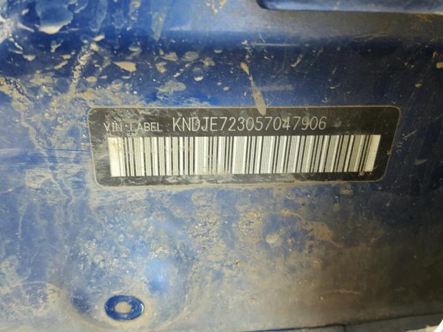 KNDJE723057047906 - 2005 KIA NEW SPORTA BLUE photo 10