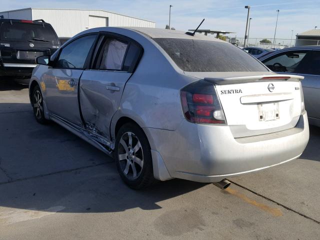 3N1AB6AP1CL763152 - 2012 NISSAN SENTRA 2.0 SILVER photo 3