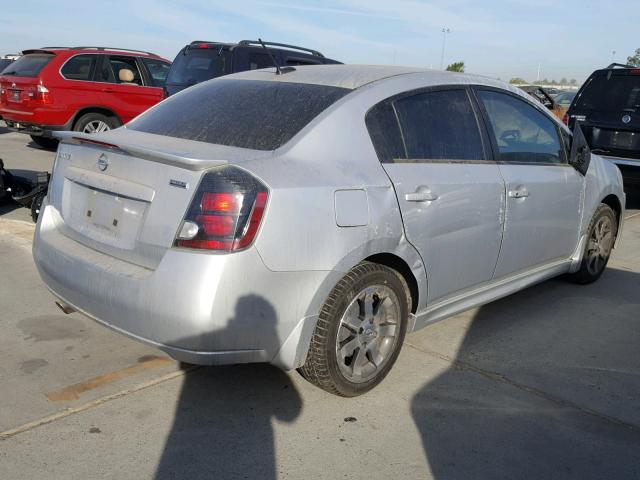 3N1AB6AP1CL763152 - 2012 NISSAN SENTRA 2.0 SILVER photo 4