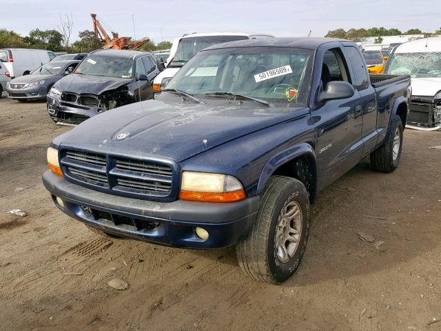 1B7GG32N42S614335 - 2002 DODGE DAKOTA SPO BLUE photo 2