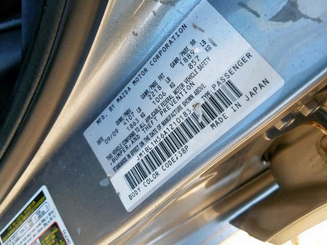 JM1BL1H56A1210183 - 2010 MAZDA 3 S TAN photo 10