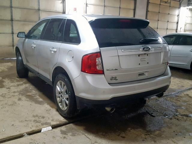 2FMDK4KC3DBC13017 - 2013 FORD EDGE LIMIT SILVER photo 3