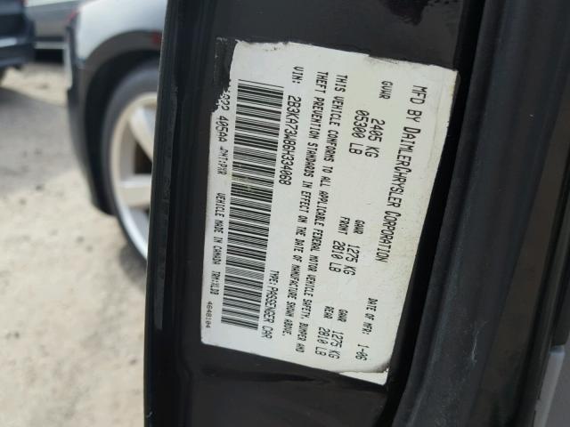 2B3KA73W86H334068 - 2006 DODGE CHARGER SR BLACK photo 10