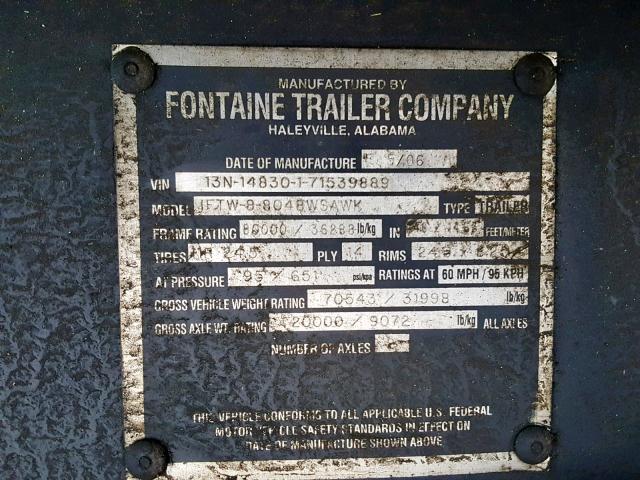 13N14830171539889 - 2006 FONTAINE FLATBED TR SILVER photo 10