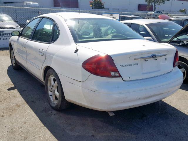 1FAFP55S11A286908 - 2001 FORD TAURUS SES WHITE photo 3