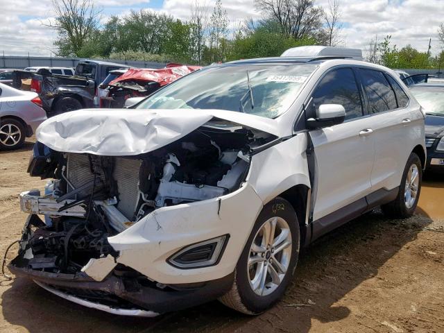 2FMTK4J95FBC30874 - 2015 FORD EDGE SEL WHITE photo 2