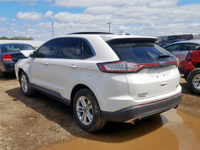 2FMTK4J95FBC30874 - 2015 FORD EDGE SEL WHITE photo 3