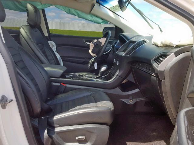 2FMTK4J95FBC30874 - 2015 FORD EDGE SEL WHITE photo 5