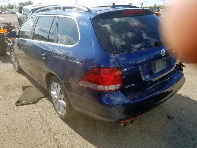 3VWPL7AJ9EM602533 - 2014 VOLKSWAGEN JETTA TDI BLUE photo 3