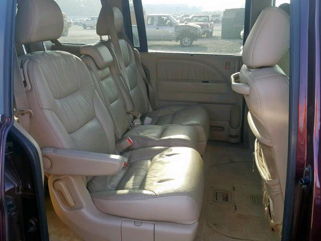 5FNRL38777B418360 - 2007 HONDA ODYSSEY EX MAROON photo 6