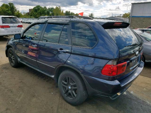 5UXFA13535LY07587 - 2005 BMW X5 3.0I BLUE photo 3