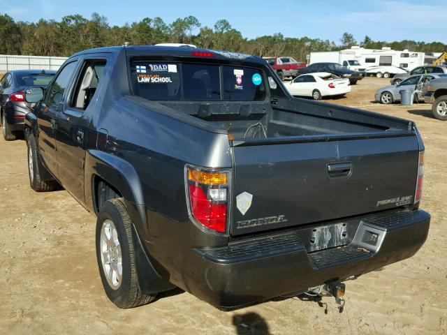 2HJYK16528H520029 - 2008 HONDA RIDGELINE GRAY photo 3