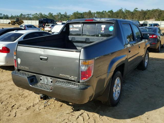 2HJYK16528H520029 - 2008 HONDA RIDGELINE GRAY photo 4