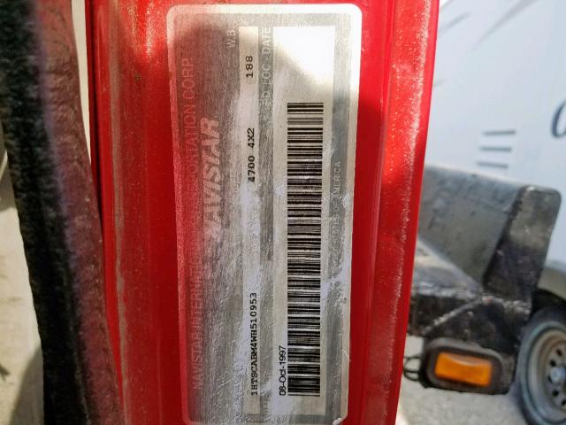 1HTSCABM4WH510953 - 1998 INTERNATIONAL 4000 4700 RED photo 10