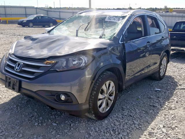 2HKRM4H78DH624089 - 2013 HONDA CR-V EXL GRAY photo 2