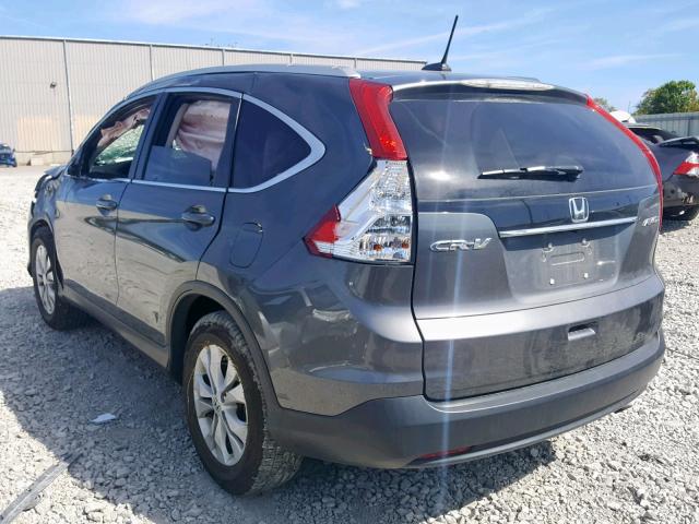 2HKRM4H78DH624089 - 2013 HONDA CR-V EXL GRAY photo 3