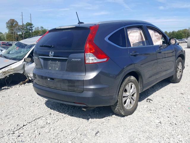 2HKRM4H78DH624089 - 2013 HONDA CR-V EXL GRAY photo 4